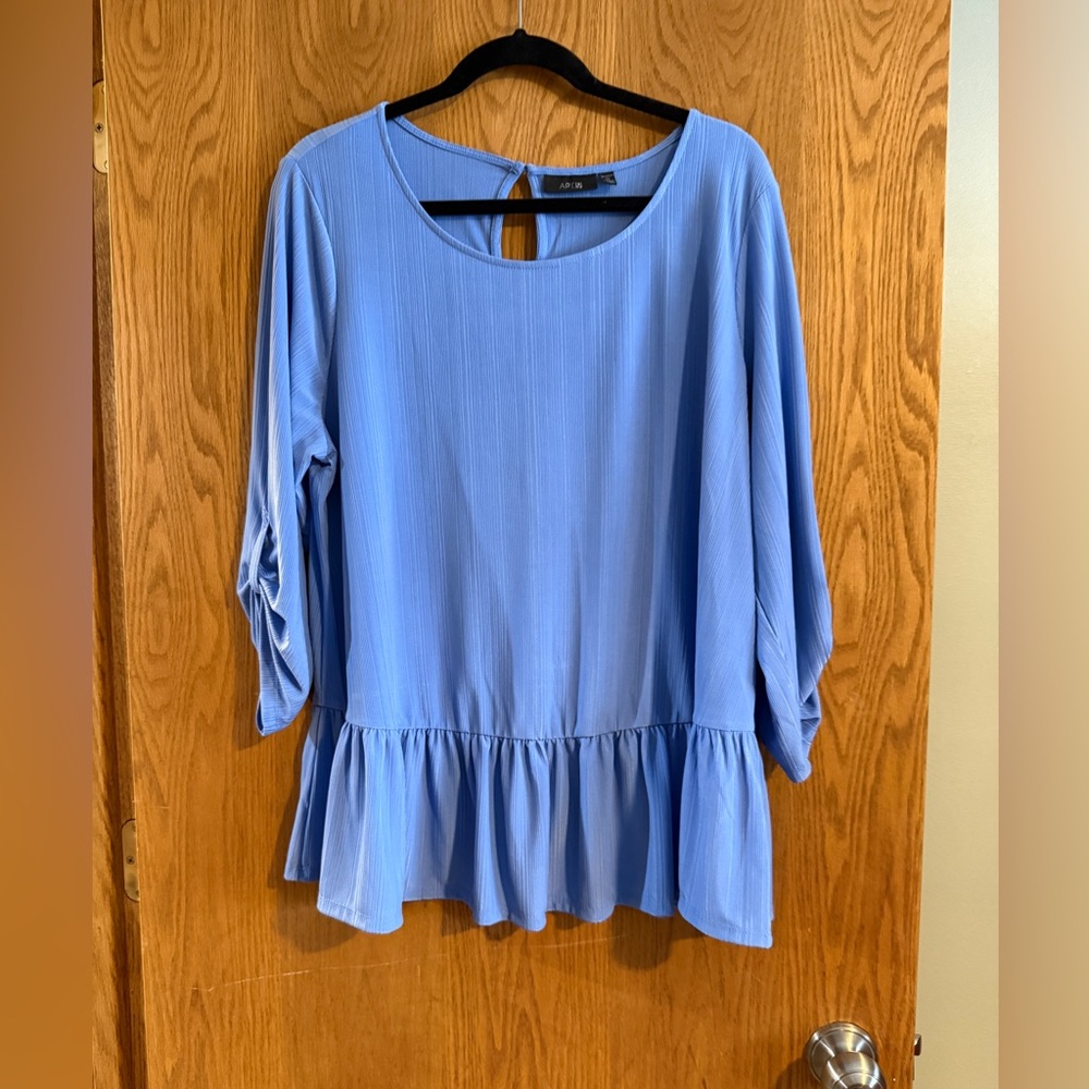 Apt. 9 Light Blue Peplum Blouse